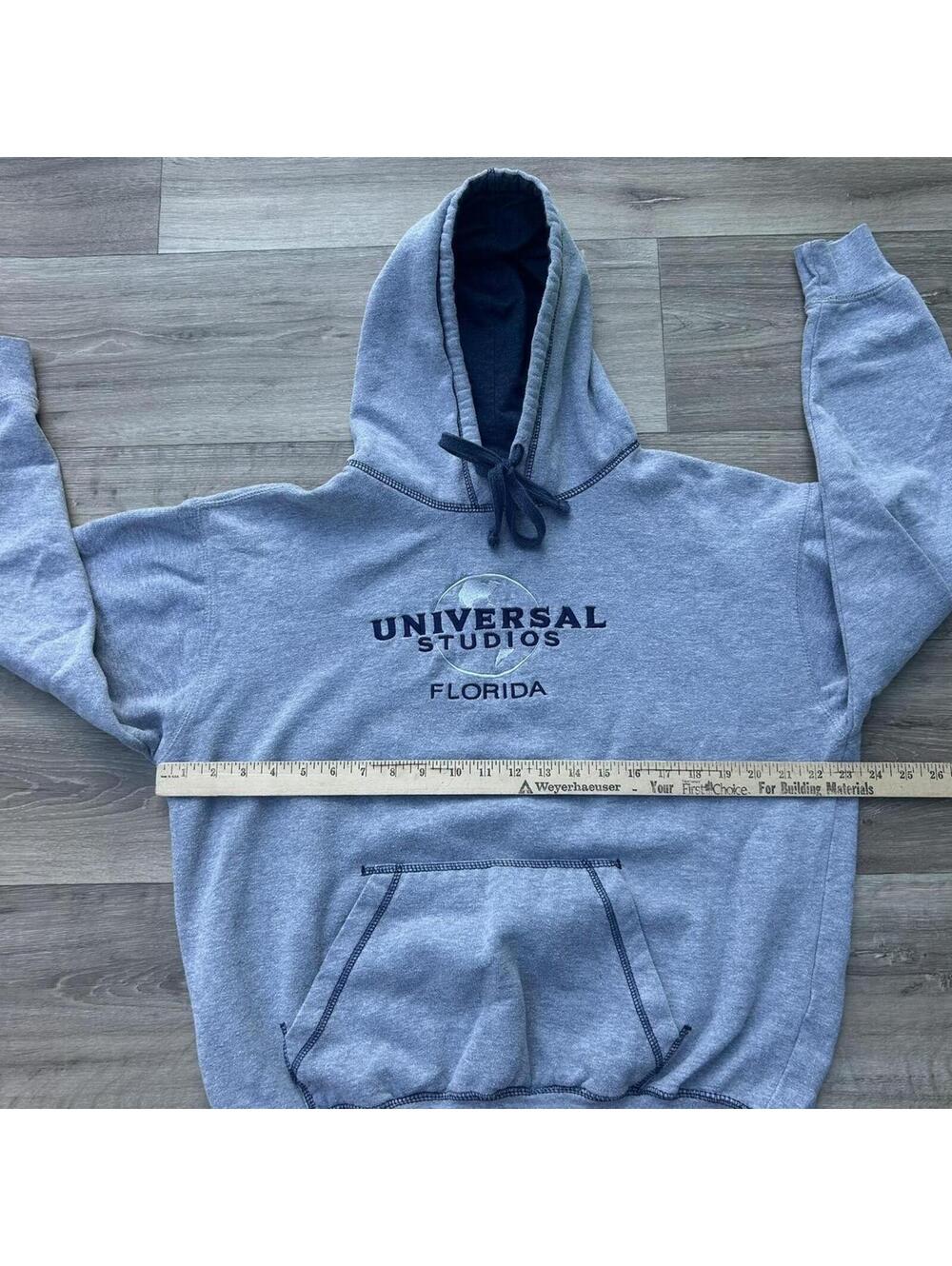 Vintage y2k Universal Studios Florida Grey Hoodie size M - Picture 6 of 7